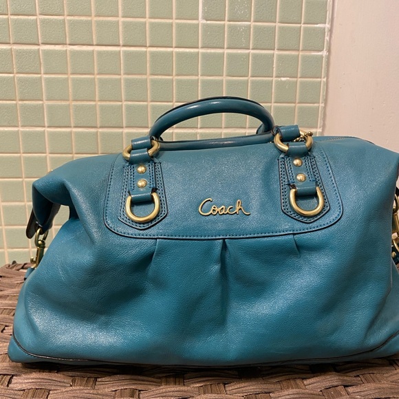 Coach Blue Leather Satchel